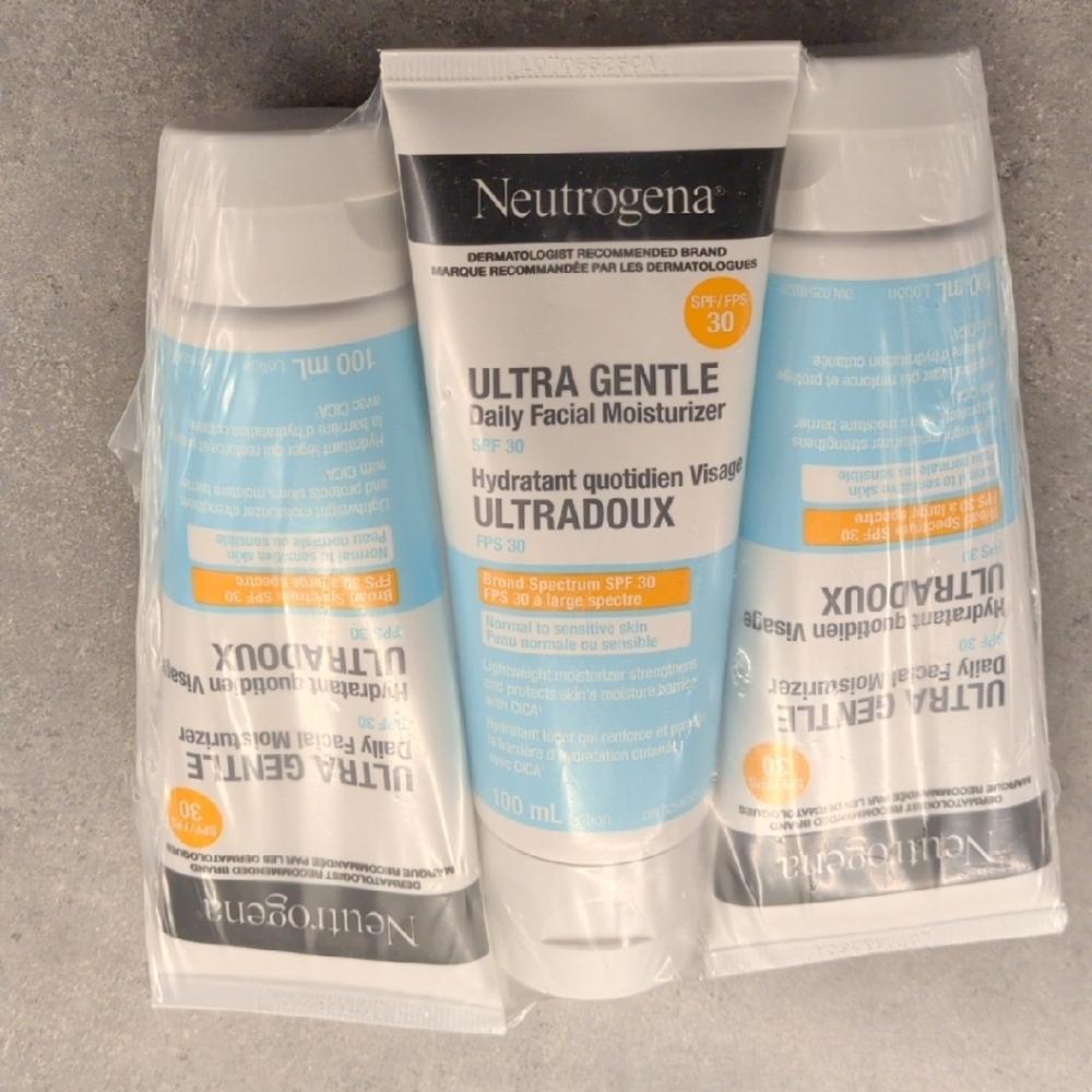 3 X Neutrogena Ultra Gentle Daily Facial Moisturizer - White and Orange